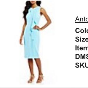 ANTONIO MELANI Light Blue Sleeveless Sheath Dress